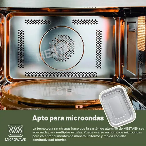 Vista 7 de Sartenes de papel de aluminio poco profundas de 20 onzas con tapas a presión, paquete de 5