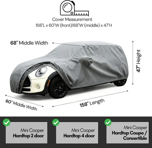 Vista 2 de Cubierta superior para Mini Cooper, hasta 158 pulgadas de largo, 2 y 4 puertas, convertible, cupé