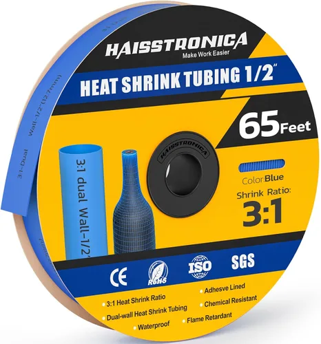 Vista 58 de haisstronica Tubo termorretráctil 3:1, relación de encogimiento, tubo termorretráctil de grado marino forrado con adhesivo para el hogar, automoción