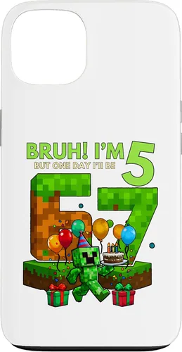 Vista 7 de Bruh I'm 5 But One-Day I'll Be 67 Retro 5th Birthday Kids Case for iPhone 17