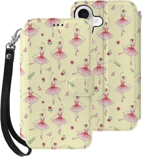 Vista 21 de SWEET TANG Compatible with iPhone 17 Pro Wallet Case Women PU Leather Shockproof Protective Folio Flip Cover (Chicken Chickens)