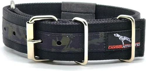 Vista 2 de Canine Athletes 2" Pro-HD - Collar para perro de trabajo resistente de 5 capas, extra fuerte, duradero (negro/verde oliva, XXL)
