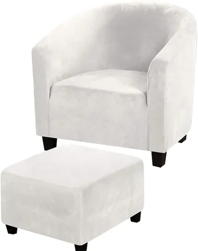 Vista 19 de XMNTG Fundas de terciopelo elástico para sillas de bañera, fundas para sillas de club, fundas redondas para sillas de barril, protector de muebles