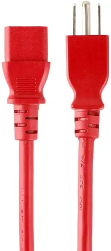 Vista 12 de Monoprice Cable de alimentación NEMA 5-15P a IEC 60320 C13, 18AWG, 10A/1250W, 125V, 3 clavijas, 1 pie, negro, paquete de 6