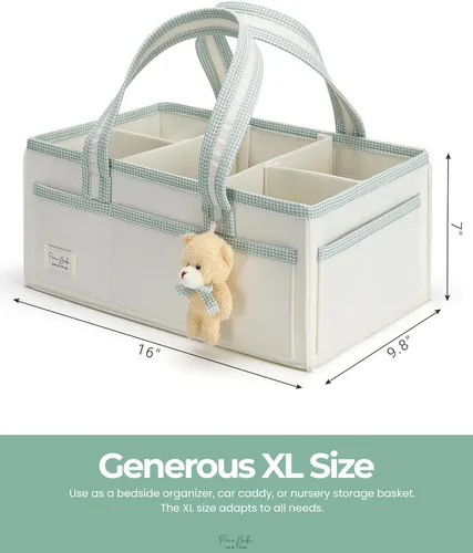 Vista 5 de Organizador de Pañales PeraBella XL con Asa, Bolsa de Regalo para Baby Shower, Artículos Imprescindibles para Registro de Búsqueda, Organizador