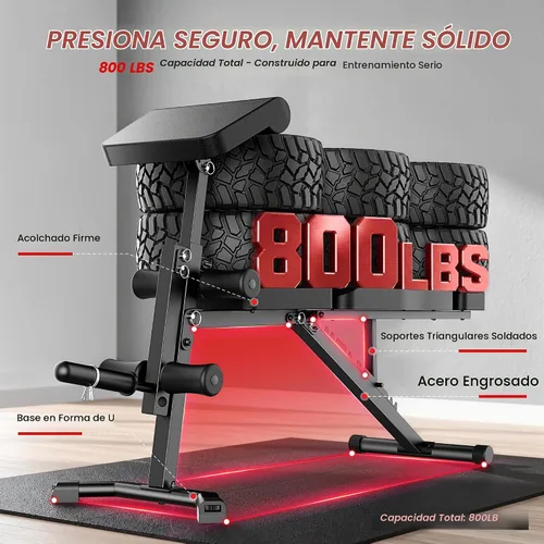 Vista 3 de OPPSDECOR Adjustable Weight Bench with Leg Extension and Curl, Preacher Curl Bench for Home Gym, Foldable Workout Bench, 800LBS Full Body Strength