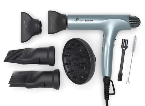 Vista 6 de Olivia Garden Secador de pelo profesional SuperHP de 1875 W para todo tipo de cabello, secador de pelo silencioso y de secado rápido, potente