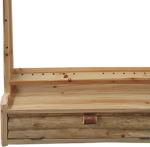 Vista 5 de Rush Creek Creations Estante rústico de almacenamiento de pared con 2 lazos compuestos – 12 flechas con compartimento para accesorios – hecho a mano