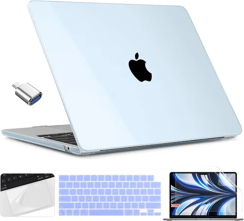Vista 26 de TWOLSKOO Compatible con funda para MacBook Air M4 de 15 pulgadas versión 2025-2023 M4 A3241 M3 A3114 M2 A2941, carcasa rígida de plástico y Cristal