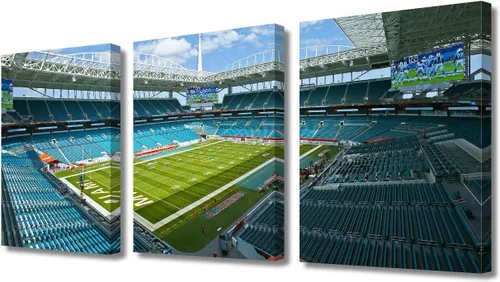 Vista 89 de TUMOVO MetLife Stadium - Decoración de pared de Nueva York, 3 piezas, lienzo, arte de pared para decoración del hogar, juegos de fútbol americano