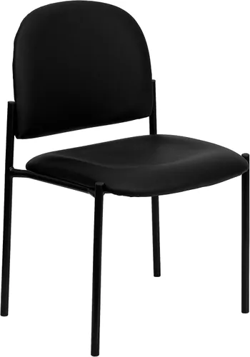 Vista 12 de Flash Furniture Tania Comfort Silla de recepción lateral de acero apilable de tela negra