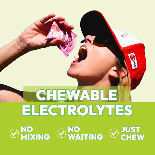 Vista 3 de SaltStick Electrolyte FastChews Green Apple - 12 paquetes resellables/120 unidades Chewable electrolyte tablets that start working in 45 seconds.