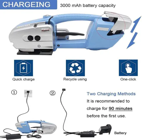 Vista 5 de Fleje eléctrico, empacadora eléctrica portátil, correa de acero de plástico Petpp Flejadora Correa de plástico automática de fusión en caliente