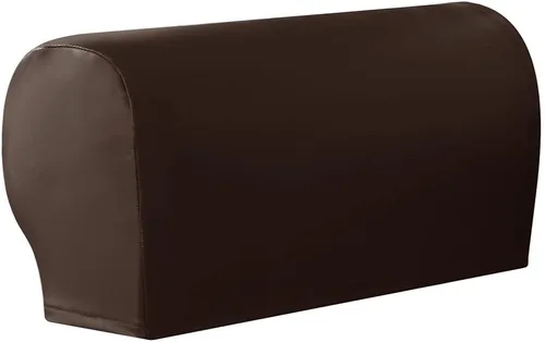 Vista 8 de vctops Fundas impermeables para reposabrazos de cuero sintético de PU, fundas elásticas vintage para brazos de sillas, sofá, sillón, fundas