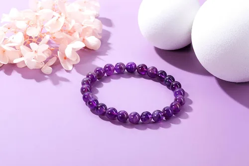 Vista 40 de Jovivi Pulsera elástica de cuentas redondas semipreciosas naturales – 0.315 pulgadas hecha a mano con cuentas de piedras preciosas curativas