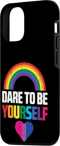 Vista 2 de Funda LGBTQ para iPhone 14 Atrévete a Ser Tú Mismo Bisexual Corazón Linda Bandera del Orgullo Bi