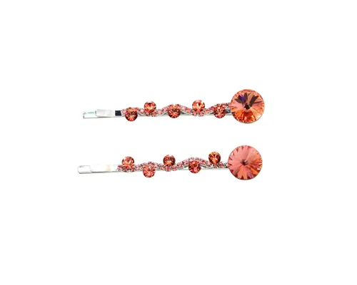 Vista 16 de Faship Un par de pinzas para el cabello AB Floral 2 Pcs Pins