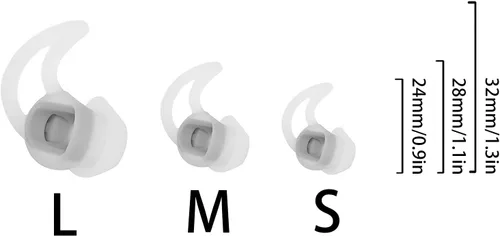 Vista 5 de Juego de 3 pares de puntas de silicona de repuesto S/M/L en el oído