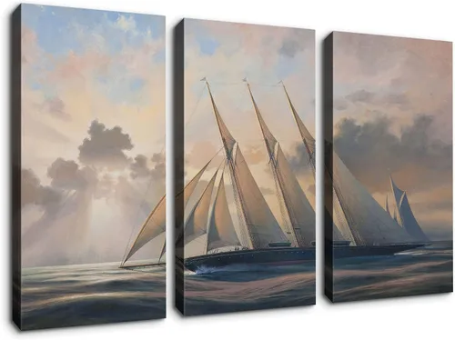 Vista 21 de Denozer - Lienzo decorativo para pared de 3 piezas - La reproducción de pintura al óleo de Ukiyoe Giclée, impresiones en lienzo estiradas