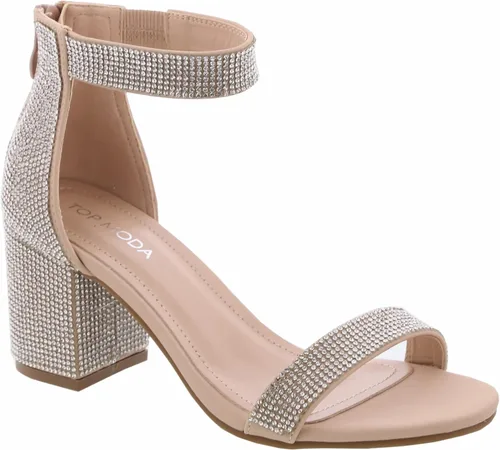 Vista 15 de TOP Moda Darcie-1 Sandalias de Tacón Alto Elegantes con Correa al Tobillo, Suela Antideslizante, Para Bodas, Fiestas, Graduación, Ropa de Noche