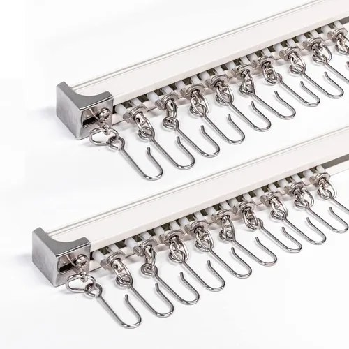 Vista 9 de Riel de cortina de aluminio mejorado de 3.6 pies, se puede utilizar como barra de extensión, soporte de techo o pared, sala de estar o ventanas