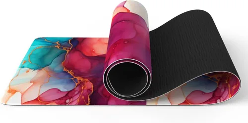 Vista 8 de FOLAI Esterilla de yoga extra gruesa de 6 mm - Esterilla de ejercicios antideslizante para HIIT, pilates y entrenamientos en casa con correa