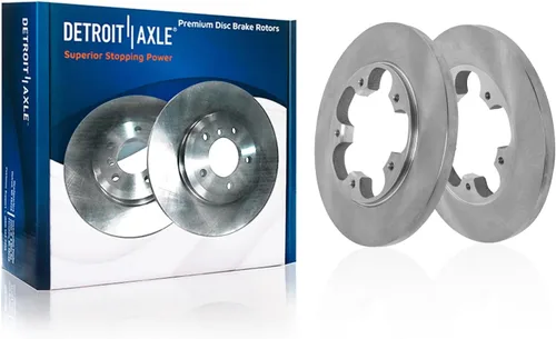 Vista 43 de Detroit Axle - Rotores perforados delanteros de 10.827 in + pinza de freno lateral del pasajero de repuesto para Toyota RAV4 Prius V Lexus HS250H