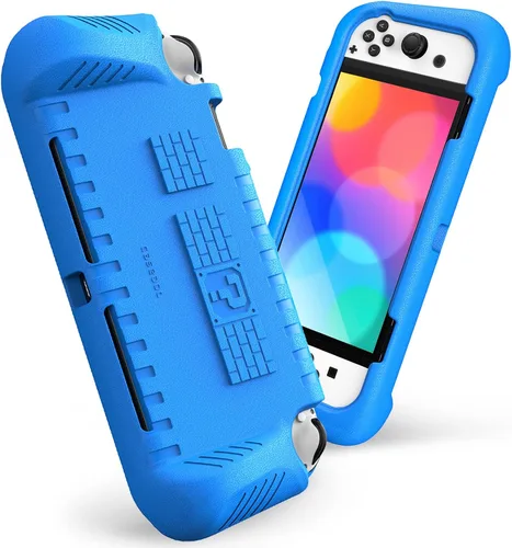 Vista 11 de Fintie Kids Case for Nintendo Switch OLED Model 2021 with Game Card Slots - [Kids Friendly] Ultralight Shockproof Protective Cover, Ergonomic Grip