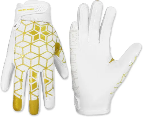 Vista 12 de HANDLANDY Guantes de fútbol para jóvenes, guantes receptores adhesivos para niños, guante de fútbol de súper agarre, mejor regalo para niños y niñas