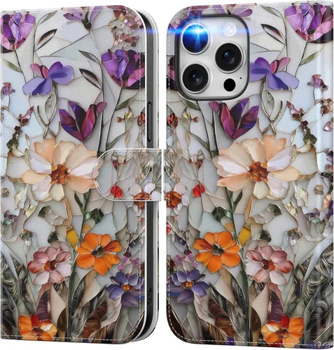 Vista 86 de DEENAKIN Funda tipo cartera para iPhone 15 con tarjetero + clip para efectivo, bloqueo RFID, protección contra caídas de grado militar y obras