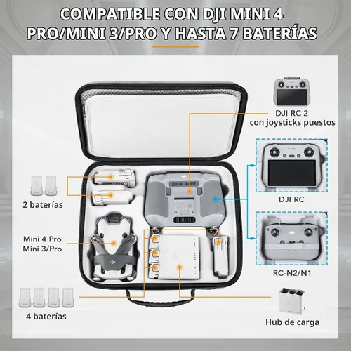 Vista 2 de Lykus Spartan MM400 - Funda para DJI Mini 4 Pro/Mini 3 y RC2/RC-N3