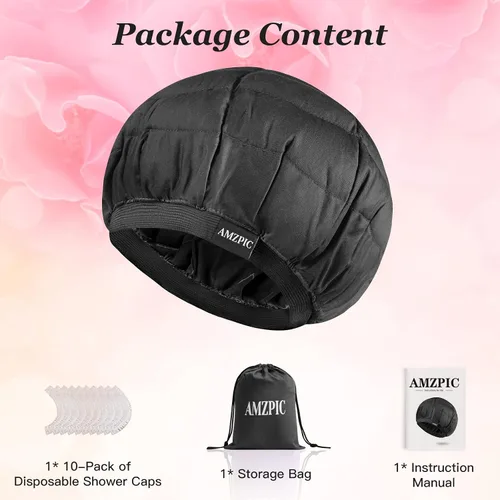 Vista 7 de Tapa térmica inalámbrica de acondicionamiento profundo, segura, tapa de calor para microondas para vaporizar, terapia de calor para el cabello, Negro