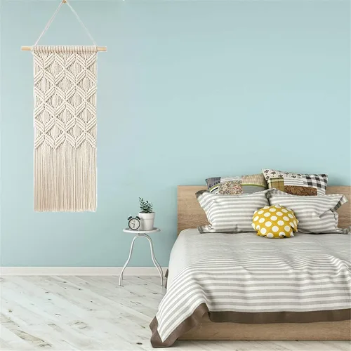 Vista 7 de RQWZBCHX Kit de macramé para colgar en la pared, 3 patrones de macramé para principiantes, decoración del hogar con cordón de macramé de 656.2 ft, 3