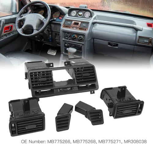 Vista 3 de Kit de ventilación de salpicadero 5 piezas de ventilación central, mb775268 compatible con pajero montero 1990 2004, actualización