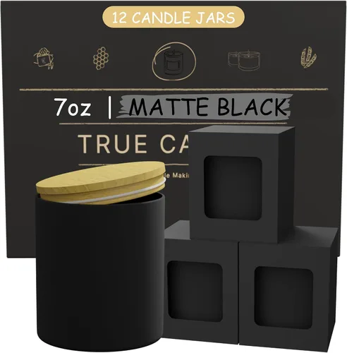 Vista 11 de Tarros de 7 onzas – Tarros de velas vacíos para hacer velas – Tarro de vela a granel – Tapas de tarros de vela de vidrio – Recipientes de velas