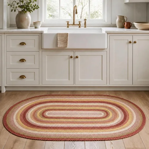 Vista 66 de Homespice Alfombra ovalada trenzada de yute de hoja ámbar, ideal como Hoja de ámbar