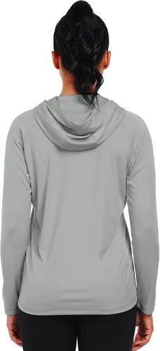 Vista 4 de NELEUS - Camisetas de protección solar para mujer, para correr, atléticas, con capucha, para el entrenamiento