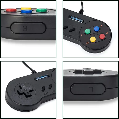 Vista 3 de Exlene Usb Controller Gamepads Joystick 10ft3m 2pack Usb Snes Controlador Super Snes Classic Controller para PC Windows Ubuntu Raspberry Pi 3