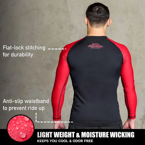 Vista 27 de Elite Sports MMA, BJJJ, No-Gi, protección de entrenamiento de manga corta