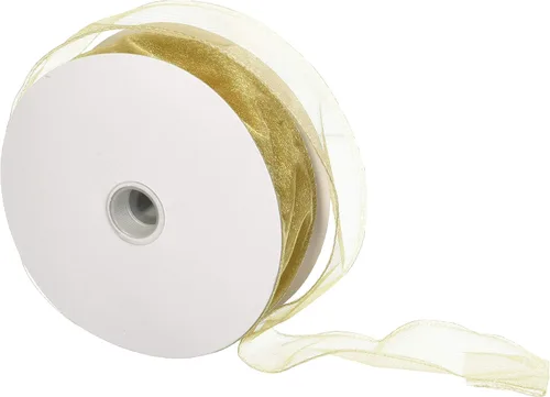 Vista 17 de Homeford Cinta de gasa transparente con borde con alambre, 25 yardas (1-1/2 pulgadas, belleza)