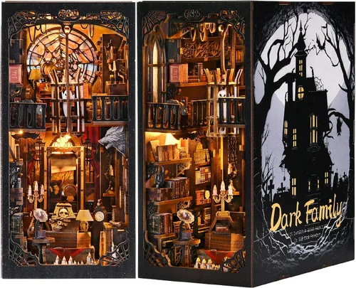 Vista 8 de Kit de Rincón de Libros, Kits de Rincón de Libros para Adultos, Construcción de Modelo de Rincón de Libros DIY, Rompecabezas de Madera 3D DIY
