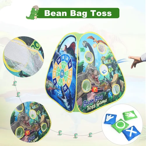 Vista 4 de Tienda de campaña de dinosaurio para niños en interior: tiendas de campaña para niños y niñas para interiores y exteriores - Tienda de dinosaurios 4