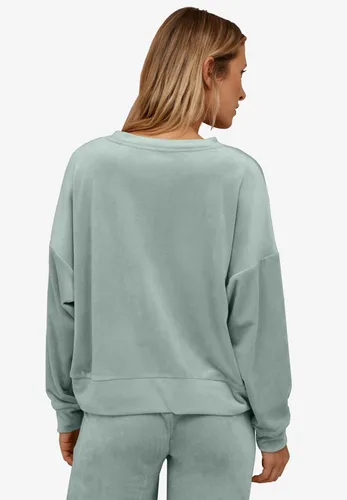 Vista 3 de Ellos Sudadera de salón de terciopelo cuadrado de talla grande para mujer