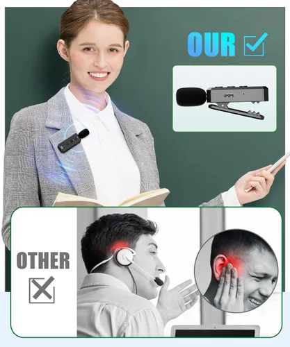 Vista 4 de SHIDU Amplificador de voz portátil para profesores Micrófono Lavalier inalámbrico 18W Speaker with 2.4G Wireless Microphone Rechargeable Personal