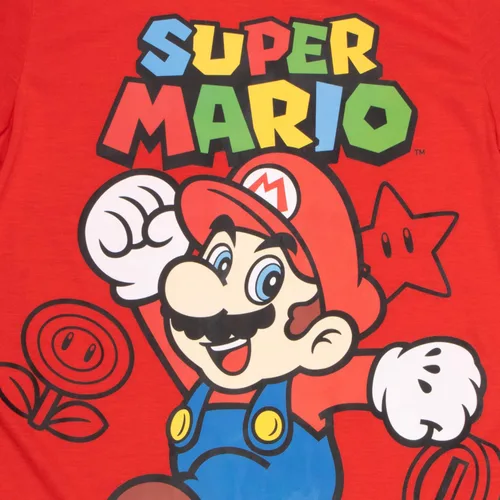 Vista 3 de Nintendo Super Mario Bros - Conjunto de 3 piezas de pantalones para niños, camiseta de manga corta, pantalones cortos y pantalones deportivos