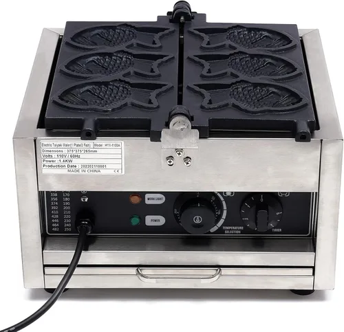 Vista 4 de Taiyaki Maker - Máquina de gofres antiadherente con forma de pescado, para gofres, pan, waffles