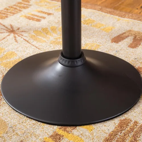 Vista 7 de Roundhill Furniture Belham Taburete giratorio de piel regenerada ajustable (2 unidades), color negro