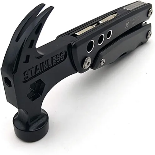 Vista 3 de Hammer & Pliers Herramienta multifuncional 14 en 1 Kit portátil para emergencias de automóvil, camping, hogar