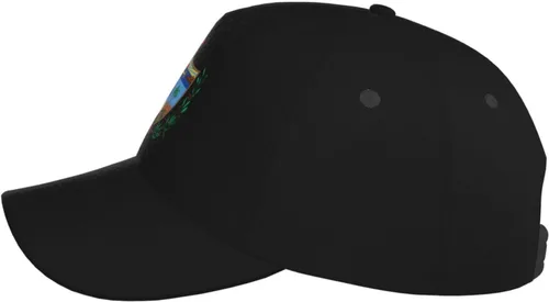Vista 4 de Gorra de béisbol con escudo cubano para hombre y mujer, ajustable, clásica, color negro