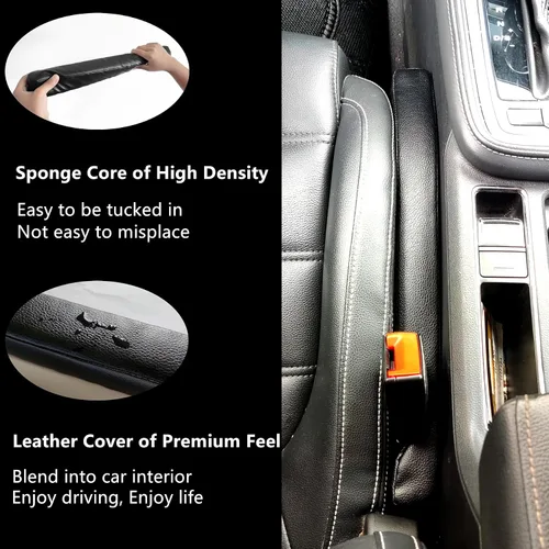 Vista 4 de Relleno para espacio entre asiento de coche de piel sintética, 2 unidades, protector de asiento sin goteo, universal, para evitar que caigan